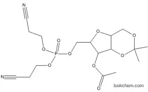 Molecular Structure of 1041021-85-5 (4-O-acetyl-2,5-anhydro-1,3-O-isopropylidene-6-[bis(2-cyanoethyl)phosphoryl]-D-glucitol)